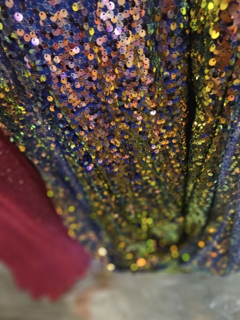 Colors Dress 2984 Sequined Asymmetrical Prom Dress Purple & Green Size 10 - Picture 5 of 6